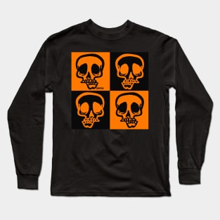 Halloween Skull Checkers Long Sleeve T-Shirt